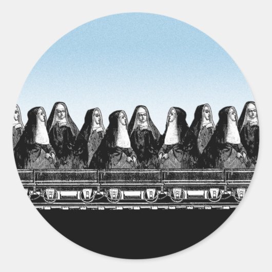Nun Train Runder Aufkleber (Vorderseite)