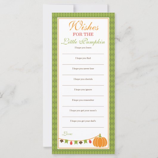 Nun, Wünsche Karte, Babydusche, wenig Kürbis. (Vorderseite)