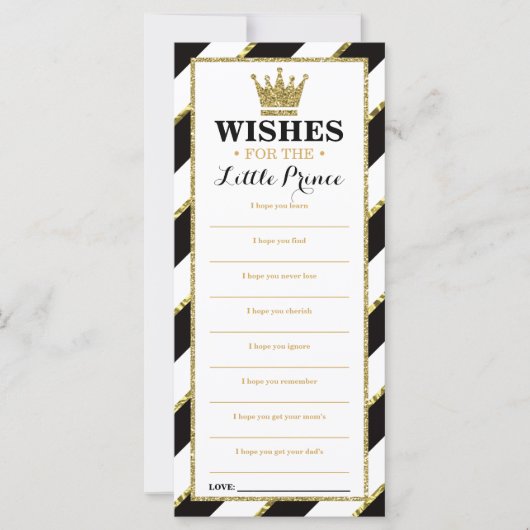 Nun wünscht Card, Babydusche, Prinz, Imitate Gold (Vorderseite)