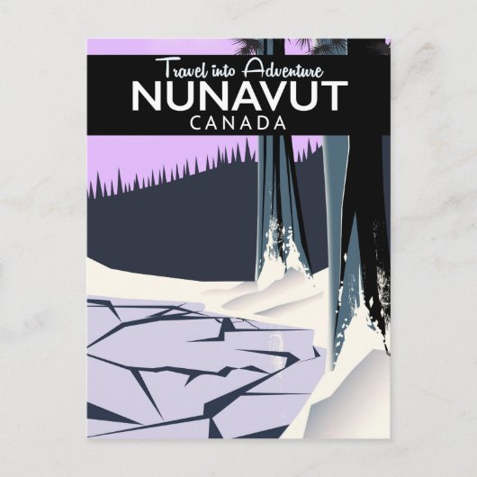 Nunavut Canada Travel Poster Postkarte (Vorderseite)