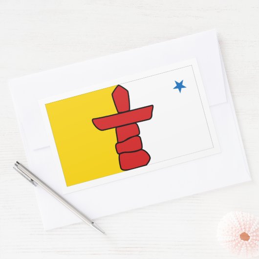 Nunavut Flags Graphic Rechteckiger Aufkleber (Umschlag)