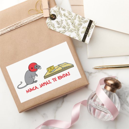 Nunca jamas te rindas rechteckiger aufkleber (Schenken)