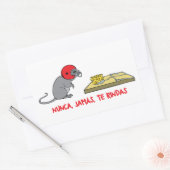 Nunca jamas te rindas rechteckiger aufkleber (Umschlag)