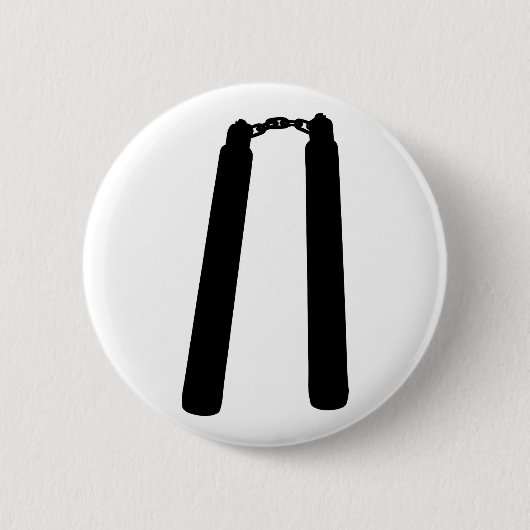 Nunchaku Kontur-Silhouette Button (Vorderseite)