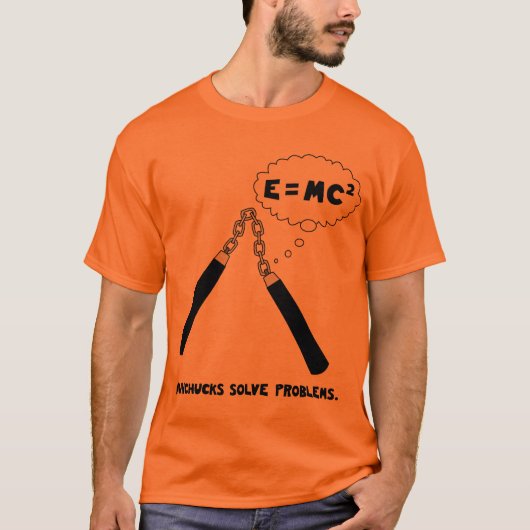 Nunchucks Orangen-T - Shirt (Vorderseite)