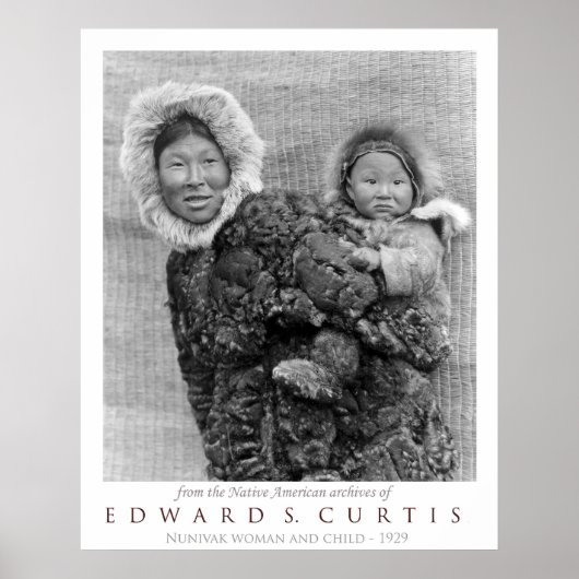 Nunivak Frauen tragen Kind Poster (Vorne)