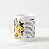 Nunley, der Ursprung, die Bedeutung und das Wappen Kaffeetasse (Vorderseite Links)