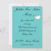 Nuns 25. Jubilee Einladung Aquamarines Blumendesig (Rückseite)