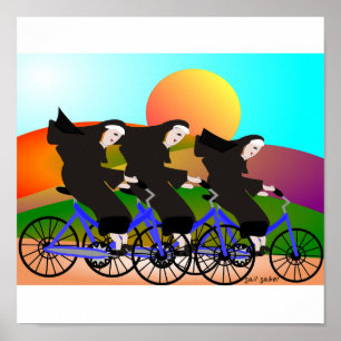 Nuns auf dem Bikes Art Poster