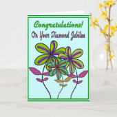 Nuns Diamond Jubilee 75. Jahr des Dienstes Karte (Gelbe Blume)