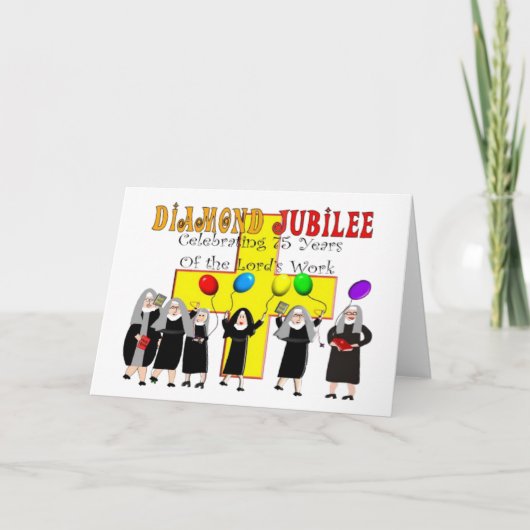 Nuns Diamond Jubilee 75. Jahr des Dienstes Karte (Vorderseite)