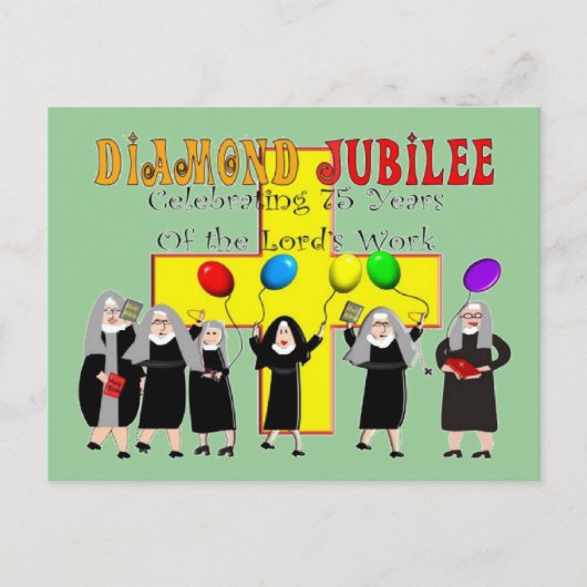 Nuns Diamond Jubilee 75. Jahr des Dienstes Postkarte (Vorderseite)