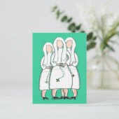 Nuns Geschenke "Three Cloistered Sisters" Design Postkarte (Stehend Vorderseite)