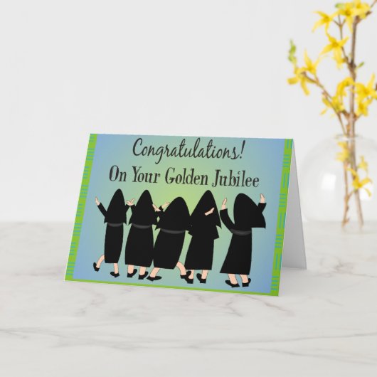 Nuns Golden Jubilee Geschenke Karte (Gelbe Blume)