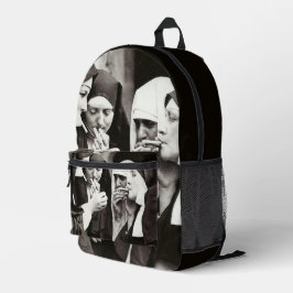 NUNS RAUCHEN VINTAGES FOTO BEDRUCKTER RUCKSACK