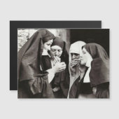 NUNS RAUCHT VINTAGE FOTOkarte Magnetkarte (Vorne/Hinten)