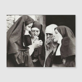 NUNS RAUCHT VINTAGE FOTOkarte Magnetkarte