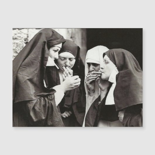 NUNS RAUCHT VINTAGE FOTOkarte Magnetkarte (Vorderseite)