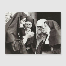 NUNS RAUCHT VINTAGE FOTOkarte Magnetkarte