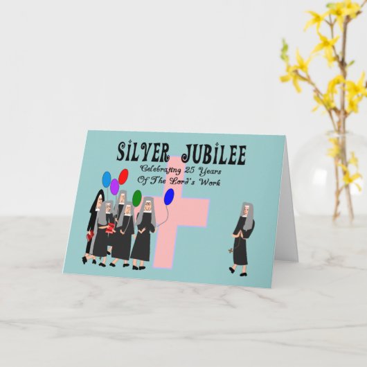 Nuns Silver Jubilee Geschenke Karte (Gelbe Blume)