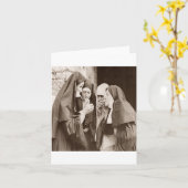Nuns Smoking Sepia Karte (Gelbe Blume)