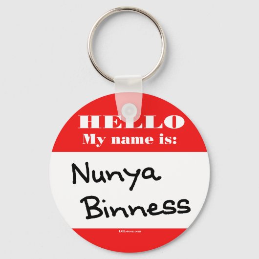 Nunya Binness Schlüsselanhänger (Vorderseite)