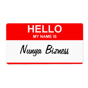 Nunya Bizness Haltungs-Namensschildeinzelteile