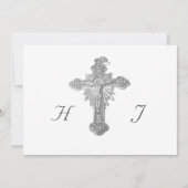 Nuptial Grace B&W Wedding Flat Save The Date Card (Rückseite)