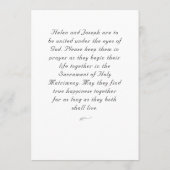 Nuptial Grace Catholic Wedding Invitation Einladung (Rückseite)