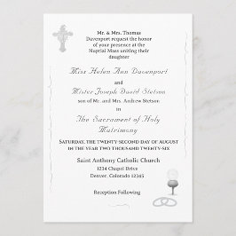 Nuptial Grace Catholic Wedding Invitation Einladung