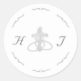 Nuptial Grace Katholische Hochzeit Runder Aufkleber