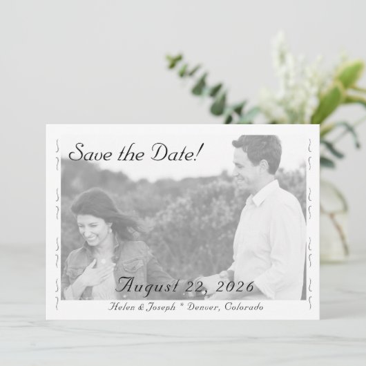 Nuptial Grace Wedding Flat Save The Date Card (Stehend Vorderseite)