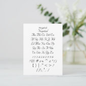 Nuptial - Zazzle-Schriftart-Musterblatt Postkarte (Stehend Vorderseite)