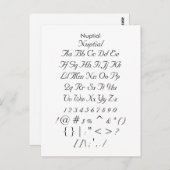Nuptial - Zazzle-Schriftart-Musterblatt Postkarte (Vorne/Hinten)