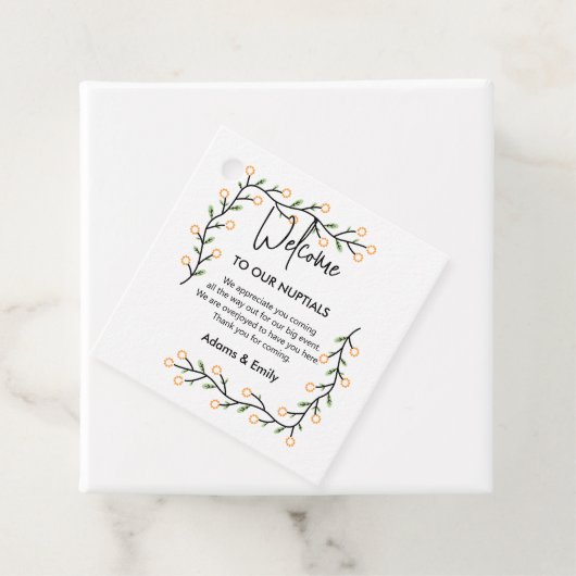 Nuptials Danke Geschenkanhänger (Beispiel)