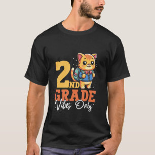 Nur 2. Klasse Vibes Süße Katze Schule Lustiger Jun T-Shirt