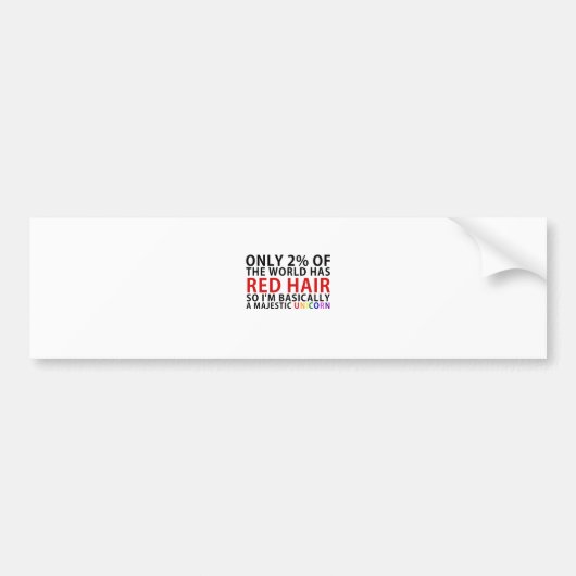 Nur 2 Prozent der Welt hat rotes Haar so Im Autoaufkleber (Vorne)