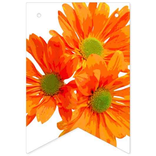 Nur 3 Gerbera Blossom + Ihr Backgr. Ideen Wimpelkette (Erste Fahne)