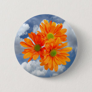 Nur 3 Gerbera Daisy Blüten + Ihr Text & Ideen Button