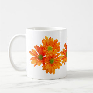 Nur 3 Gerbera Daisy Blüten + Ihr Text & Ideen Kaffeetasse