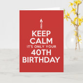 Nur 40. Geburtstag behalten (Leere Innenseite) Karte (Gelbe Blume)