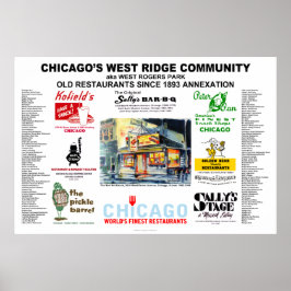 NUR 40 x 27 Restaurants von West Ridge Chicago Poster