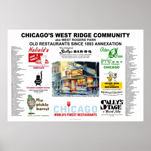 NUR 40 x 27 Restaurants von West Ridge Chicago Poster (Vorne)
