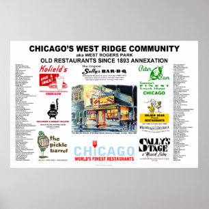 NUR 40x27 West Ridge Chicago Restaurants Poster