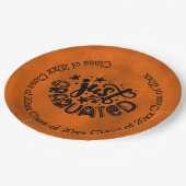 Nur abgestuft - Orange Pappteller (Schrägansicht)