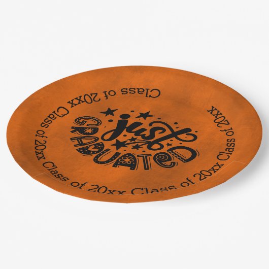 Nur abgestuft - Orange Pappteller (Schrägansicht)