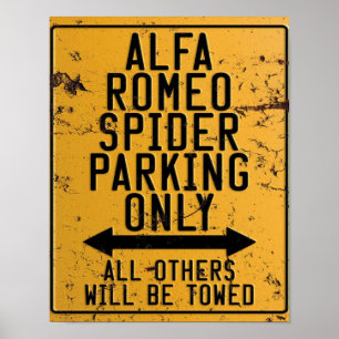 Nur Alfa Romeo Spider Parkplatz Poster