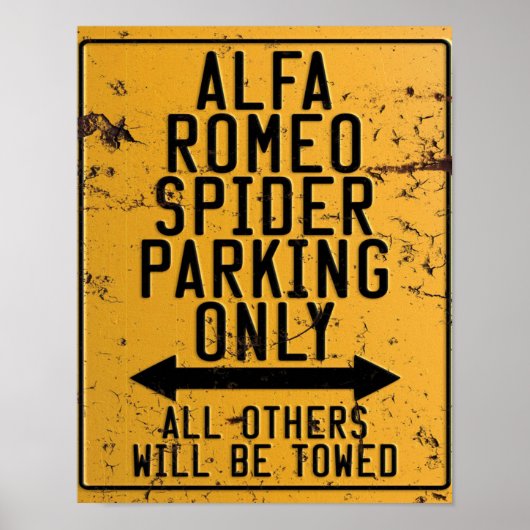 Nur Alfa Romeo Spider Parkplatz Poster (Vorne)