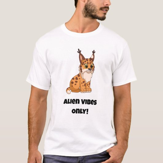 Nur Alien Vibes! Funny Cat T-Shirt (Vorderseite)