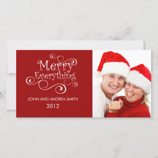 NUR ALLE CHRISTMAS FOTOKARTE ROT FEIERTAGSKARTE